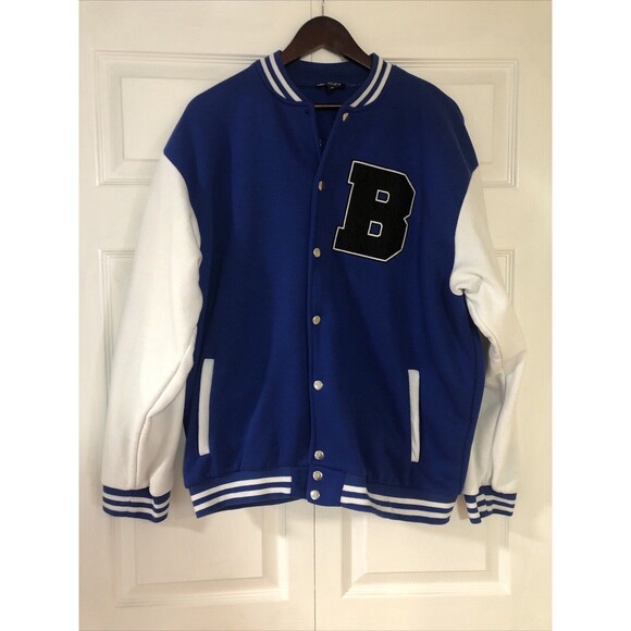 BOOHOOMAN VARSITY BOMBER JACKET Medium Blue Limited Edition 2013 Patches READ - Picture 4 of 11